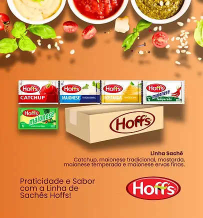 Linha Sachê Hoffs - Catchup, Maionese, Mostarda